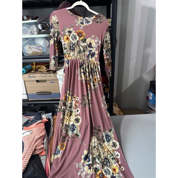 Reborn J Dresses & Skirts - Reborn J Soft Jersey Knit Floral Maxi Dress S Lavender Flowers
